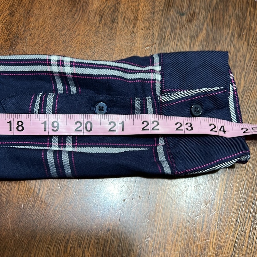 Banana Republic Boyfriend Fit Blue Pink Plaid Button Down Shirt Sz M EUC - Picture 7 of 8